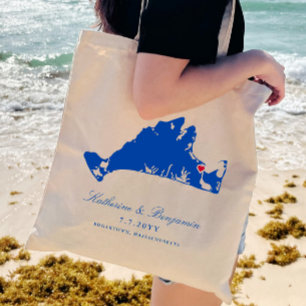 Bolsa Tote Boas-vindas de casamento da Marinha em Martha's Vi