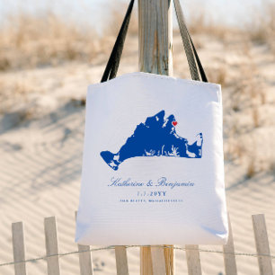 Bolsa Tote Boas-vindas de casamento da Marinha em Oak Bluffs 