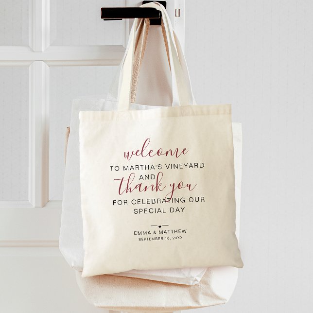 Bolsa Tote Boas-vindas Obrigado Destino (Wedding Welcome Thank You Destination Tote Bag)
