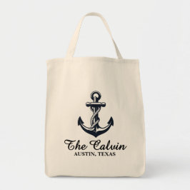 Bolsa Tote Boat Anchor and Line with Name