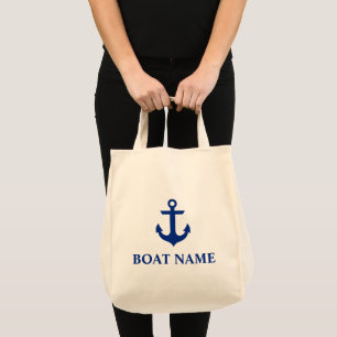 Bolsa Tote Boat Name Anchor Grocery Náutico