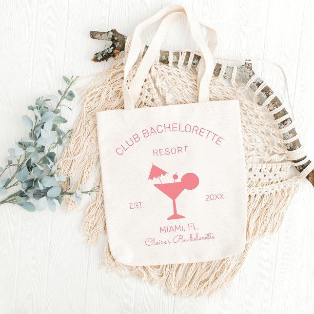 Bolsa Tote Boate Bachelorette Martini Beach Wedding Welcome (Criador carregado)