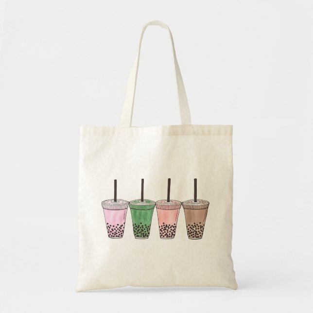 Bolsa Tote Boba Bubble Tapioca Pearl Leite Tea Bebe Foodie (Frente)