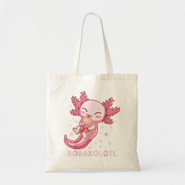 Bolsa Tote Bobaxolotl Boba Tea Bubble milk Kawaii Axolot (Frente)