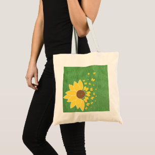 Bolsa Tote Boca verde girassol Bag impressão Tob