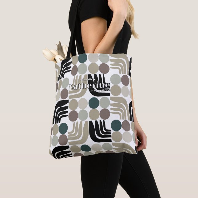 Bolsa Tote Boêmio Branco Preto Cinza (Close Up)