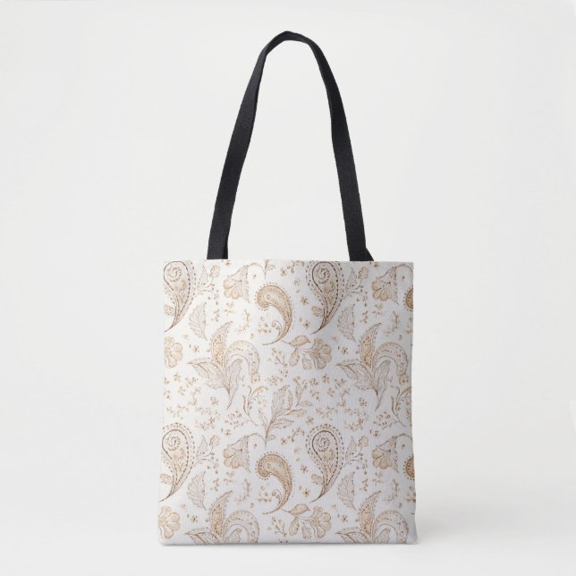 Bolsa Tote Bohemiam Boho Creme Branco Natal (Frente)