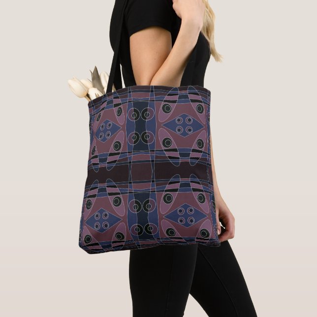 Bolsa Tote Bohemian Chintz 18 Purple Blue White (Close Up)