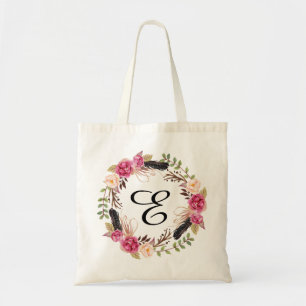 Bolsa Tote Bohemian floral personalizado da dama de honra da