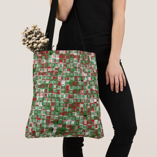 Bolsa Tote Bohemian Funky Christmas Checkerboard Cros (Close Up)