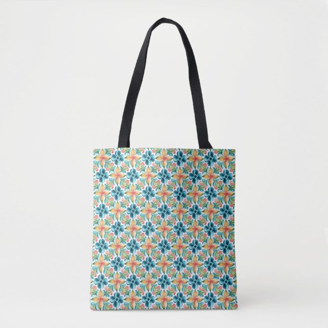 Bolsa Tote Boho Bliss: Watercolor Mandala Harmony (Frente)