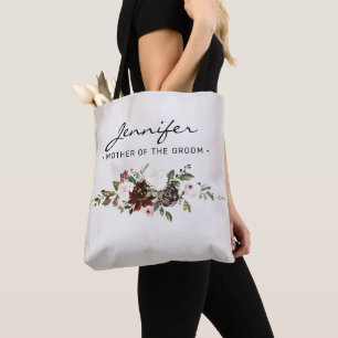 Bolsa Tote Boho Burgundy Roteiro Floral Rosa Mãe de Alma