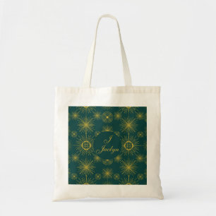 Bolsa Tote Boho Celestial Sun Stars Teal Personalizado