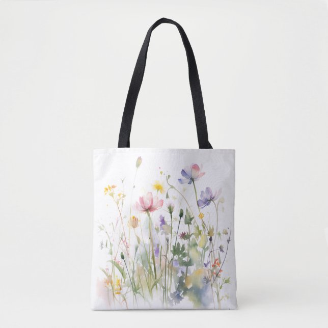 Bolsa Tote Boho Chic Multicolor Floral Livre (Frente)