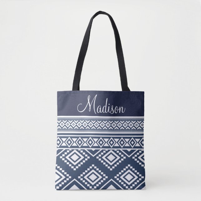Bolsa Tote Boho Chic Padrão Tribal Monogramado (Frente)