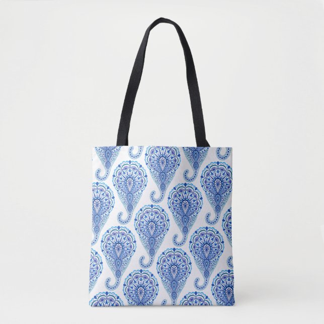 Bolsa Tote Boho Chic Paisley Seamless Oriental (Frente)