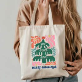 Bolsa Tote Boho Christmas Joy Peace Love