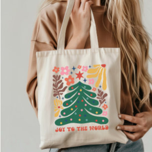 Bolsa Tote Boho Christmas Joy to the World