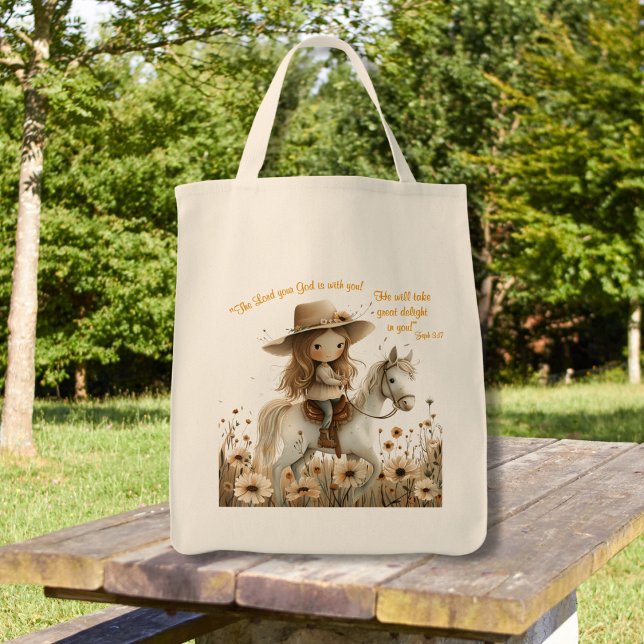 Bolsa Tote Boho Cowgirl Horse (Criador carregado)