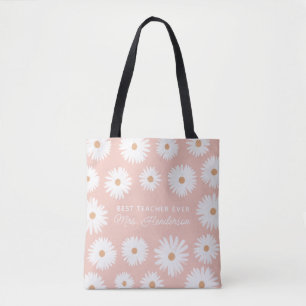 Bolsa Tote Boho Daisy, Rosa, Melhor Professora De Sempre