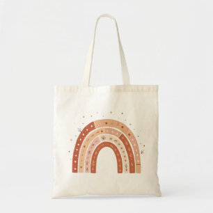 Bolsa Tote Boho Earthy Rainbow Aestético