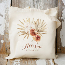 Bolsa Tote Boho floral Damas de honra personalizadas