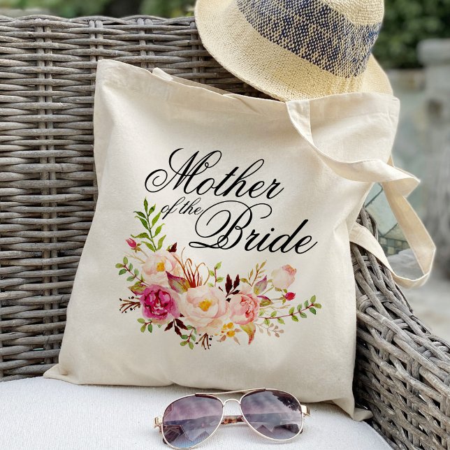 Bolsa Tote Boho Floral Mãe da Noiva Personalizável (Criador carregado)