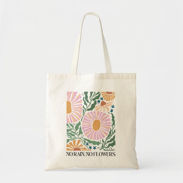 Bolsa Tote Boho Flores Sem Chuva Sem Cotação Flor (Frente)