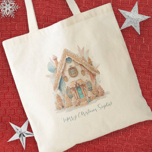 Bolsa Tote Boho Gingerpão Casa Nome Feliz Natal