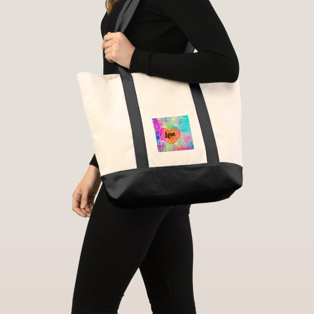 Bolsa Tote Boho Heart Love (Frente (produto))