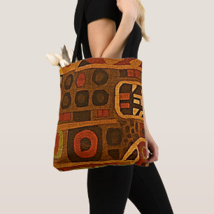 Bolsa Tote Boho Laranja e Marrom 