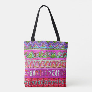 Bolsa Tote Boho listrou o saco