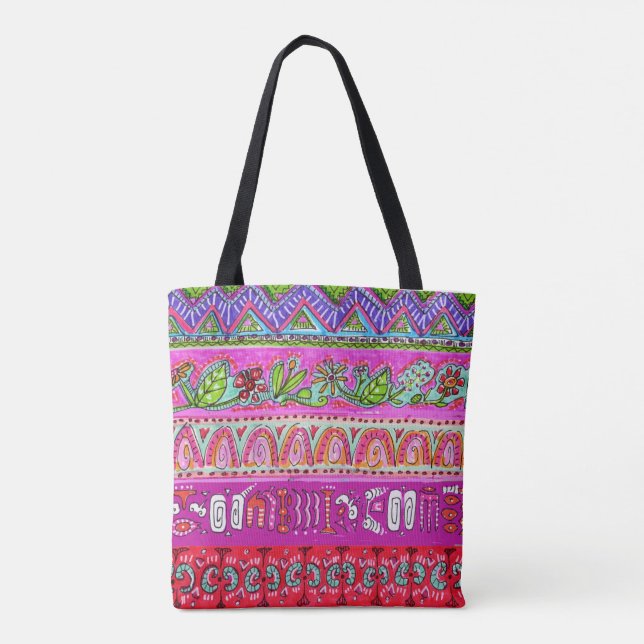 Bolsa Tote Boho listrou o saco (Verso)