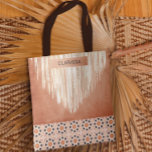 Bolsa Tote Boho Macrame Southwestern Bachelorette<br><div class="desc">Um belo design do azulejo Terracotta torna esses bolsas personalizados perfeitos para sua festa de solteira ou presentes para sua festa noiva. Localizar itens correspondentes no meu compro.</div>