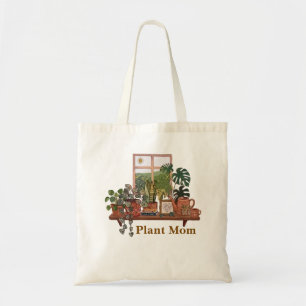 Bolsa Tote Boho Mãe de Planta Jardim Interno Aquarela