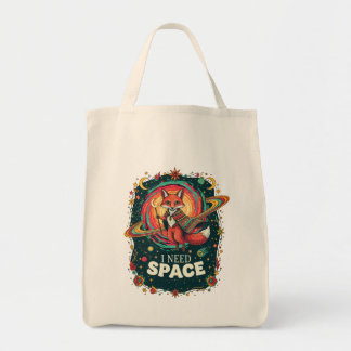 Bolsa Tote Boho Multicolor Cosmic Fox I Need Space Retro