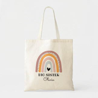Bolsa Tote Boho Personalizado Arco-Íris Grande Irmã Tote Bag