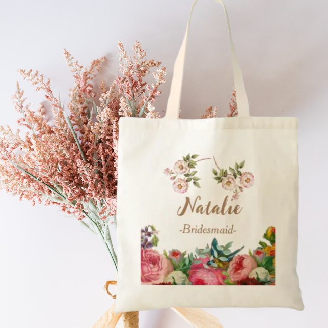 Bolsa Tote Boho primavera florals bridesmaid presente colorid (Criador carregado)