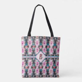 Bolsa Tote Boho Rosa, Teal e Tribal Castanho