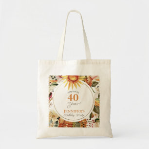 Bolsa Tote Boho Russe Autumn aniversário de 40 anos