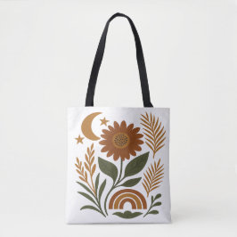 Bolsa Tote Boho Rústico Girassol & Arco-íris