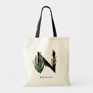 Bolsa Tote Boho Succults - Letra H Monograma Bridesmaid