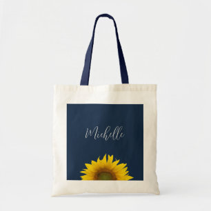 Bolsa Tote Boho Sunflower Marinho Blue Elegant Personalizado