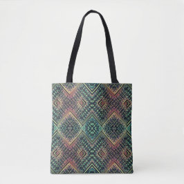 Bolsa Tote Boho Teal & Pink Multi-Tribal Inspirado