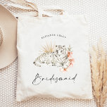 Bolsa Tote Boho Tropical Bachelorette Bridesmaid<br><div class="desc">Este design adorável e inspirado tropical adorável,  adorado com boho floral e tigres é perfeito para uma festa divertida!</div>