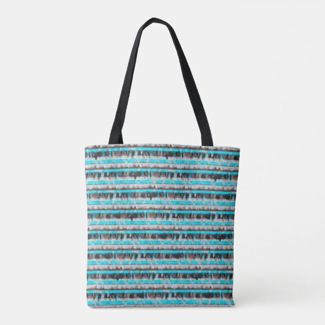 Bolsa Tote Boho Turquoise, branca, preta e castanha (Verso)