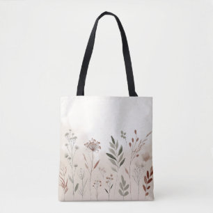 Bolsa Tote Boho Wild Flower   Padrão Floral do Jardim do Dese