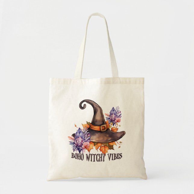 Bolsa Tote Boho Witchy Vibes Halloween  (Frente)