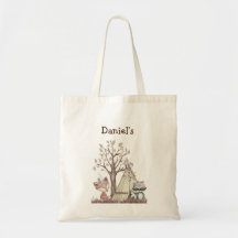 Boho Woodland Animal Nursersery Tote Bag