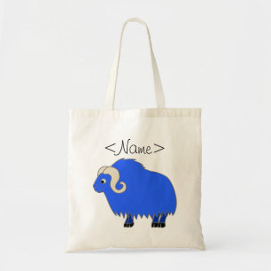 Bolsa Tote Boi azul com chifres ondulados